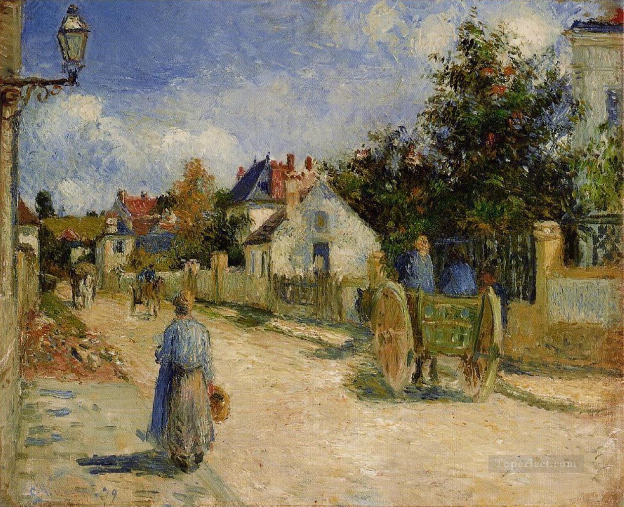 a street in pontoise 1879 Camille Pissarro Oil Paintings